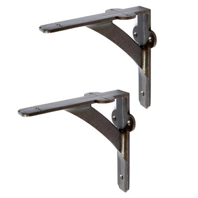 Hammer And Tongs Hammer & Tongs Iron Shelf Bracket - D150mm - Raw - Pack Of 2