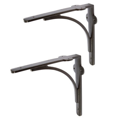 Hammer And Tongs Black Hammer & Tongs Curved Iron Shelf Bracket - D205mm - Pack Of Size 2
