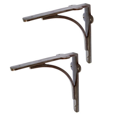 Hammer And Tongs Hammer & Tongs Curved Iron Shelf Bracket - D205mm - Raw - Pack Of 2