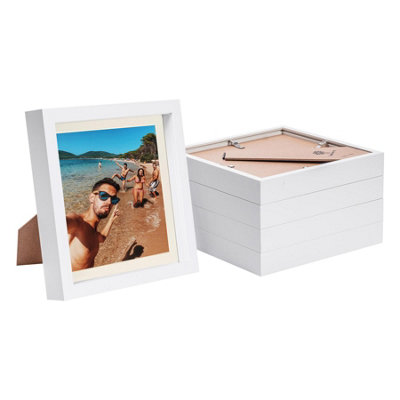 Nicola Spring 8 X 8" Photo FramesIvory Mount 3D Photo Frame Picture Frame Box Portrait Display Case & Spacer (22.5 X 22.5Cm) X5 from B&Q