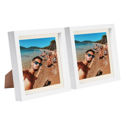 Nicola Spring 8 X 8" Photo FramesIvory Mount 3D Photo Frame Picture Frame Box Portrait Display Case & Spacer (22.5 X 22.5Cm) X2 from B&Q