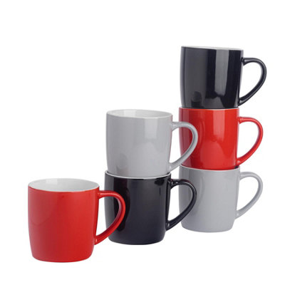 Argon Tableware 350Ml Coloured Coffee Mugs SetModernGloss Ceramic Stoneware Latte Cappuccino Cups Hot Chocolate Cups from B&Q