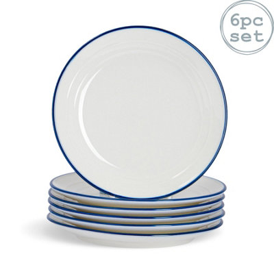Nicola Spring White Farmhouse Dessert Plates21CmPack Of 6 from B&Q