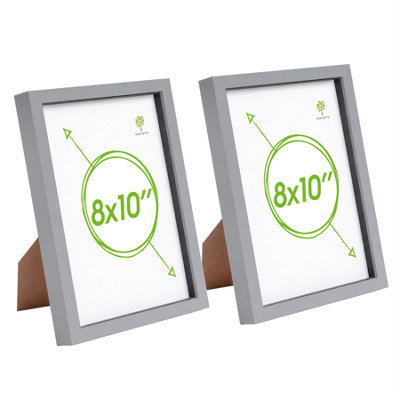 Nicola Spring 3D Box Photo Frames8 X 10"GreyPack Of 2 from B&Q