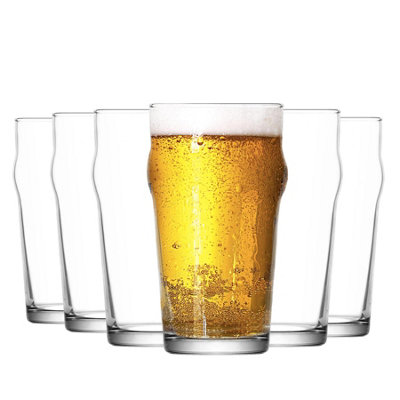 Lav Glassware Lav Noniq Pint Beverage Glasses - Clear - Pack Of 6 570Ml
