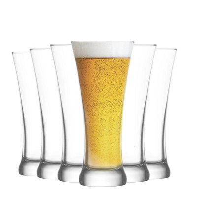 LAV Sorgum Pilsner Beer Glasses - 380ml - Clear - Pack of 6 - Image 6