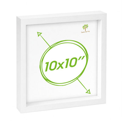 Nicola Spring 3D Box Photo Frame - 10 X 10" - White
