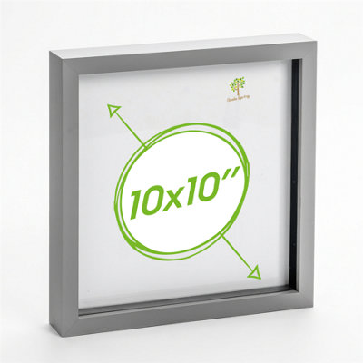 Nicola Spring 3D Box Photo Frame - 10 X 10" - Grey