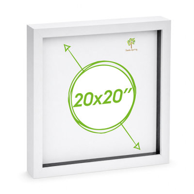 Nicola Spring 3D Box Photo Frame - 20 X 20" - White