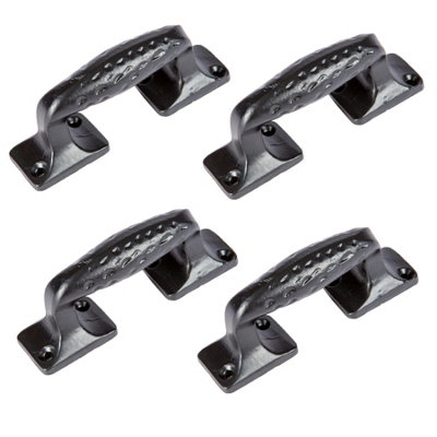 Hammer and Tongs Hammer & Tongs Forged Barn Door HandleH100mmBlackPack Of 4 from B&Q