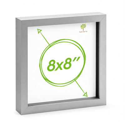 Nicola Spring 3D Box Photo Frame - 8 X 8" - Grey