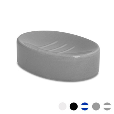 Harbour Housewares Ceramic Soap Dish - Grey
