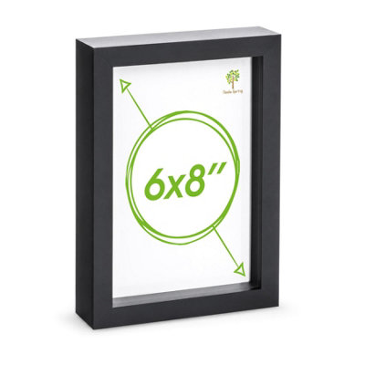 Nicola Spring Black A5 (6 X 8") Photo Frame - 3D Photo Frame Picture Frame Box Portrait Display Case (23.5 X 17Cm) Size 6