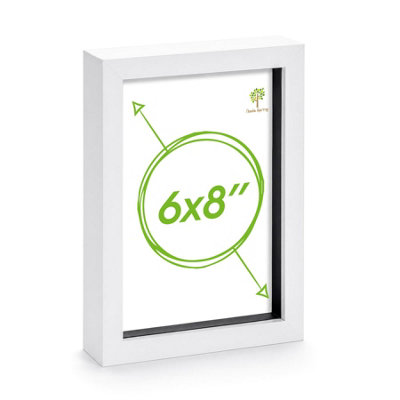 Nicola Spring White A5 (6 X 8") Photo Frame - 3D Photo Frame Picture Frame Box Portrait Display Case (23.5 X 17Cm) Size 6