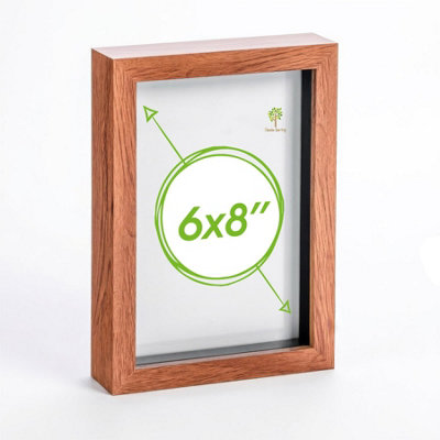 Nicola Spring Dark A5 (6 X 8") Photo Frame - Wood - 3D Photo Frame Picture Frame Box Portrait Display Case (23.5 X 17Cm) Size 6