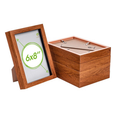B&Q -  A5 (6 X 8") Photo FramesDark Wood3D Photo Frame Picture Frame Box Portrait Display Case (23.5 X 17Cm) Set Of 5