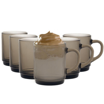Duralex 12X Versailles Glass Coffee Mugs260Ml Cups For Tea Coffee & Hot DrinksSmoke from B&Q