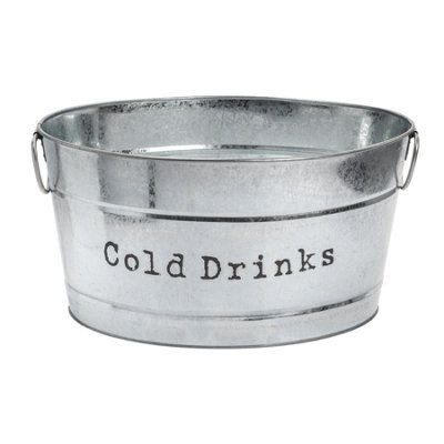 Harbour Housewares Silver Vintage Metal Drinks Bucket Large