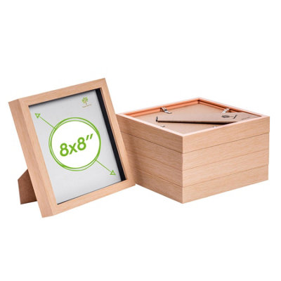 Nicola Spring 8 X 8" Photo FramesLight Wood3D Photo Frame Picture Frame Box Portrait Display Case (22.5 X 22.5Cm) Set Of 5 from B&Q