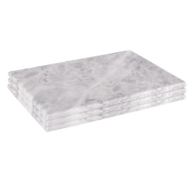 Argon Tableware Marble Serving Boards30 X 20CmSet Of 3 White Rectangular Board Solid Worktop Protector Mat Serving Platter from B&Q