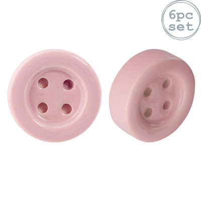 Nicola Spring Ceramic Cabinet KnobsPink ButtonPack Of 6 from B&Q