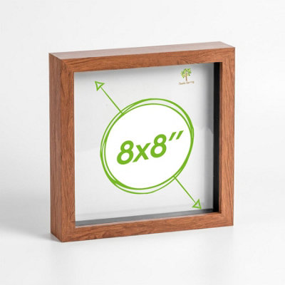 Nicola Spring 8 X 8" Photo FrameDark Wood3D Photo Frame Picture Frame Box Portrait Display Case (22.5 X 22.5Cm) from B&Q