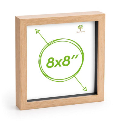 Nicola Spring 8 X 8" Photo FrameLight Wood3D Photo Frame Picture Frame Box Portrait Display Case (22.5 X 22.5Cm) from B&Q