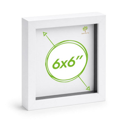 Nicola Spring 3D Box Photo Frame - 6 X 6" - White