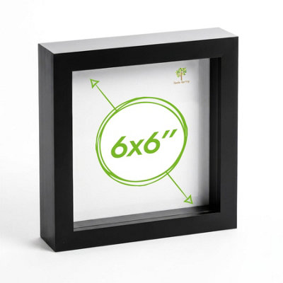 Nicola Spring 3D Box Photo Frame - 6 X 6" - Black