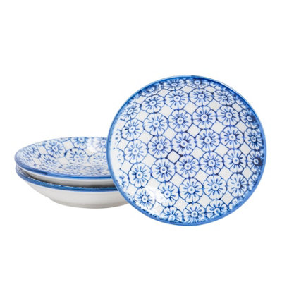 Nicola Spring Hand-Printed Sauce Dishes10CmNavyPack Of 3 from B&Q