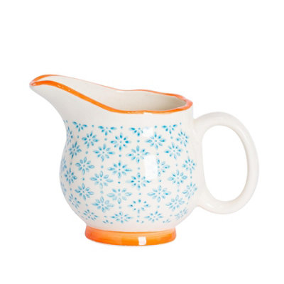 Nicola Spring Hand-Printed Milk Jug300MlBlue from B&Q