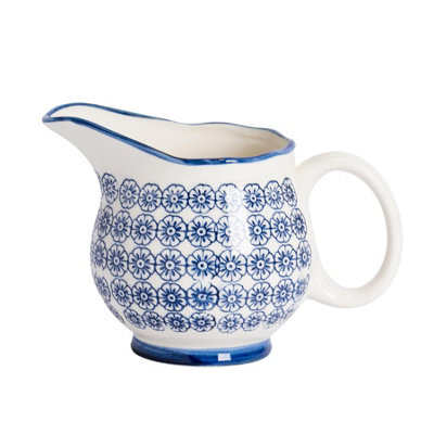 Nicola Spring Hand-Printed Milk Jug300MlNavy from B&Q