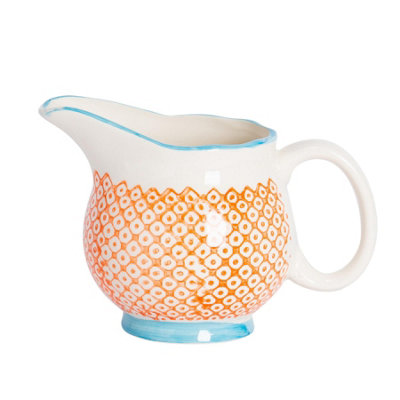 Nicola Spring Hand-Printed Milk Jug300MlOrange from B&Q