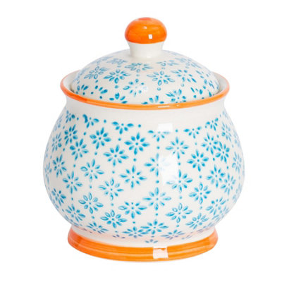 Nicola Spring - Hand-Printed Sugar Bowl - Blue - Image 5
