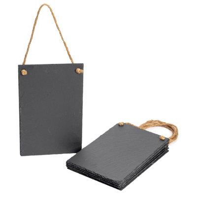 Nicola Spring 6X Hanging Notice Boards30 X 20CmNatural Slate Wall Hanging Display Board Home Office Kitchen Chalkboard from B&Q