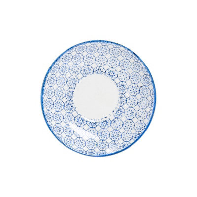 B&Q -  Hand-Printed Cappuccino Saucer14.5CmNavy