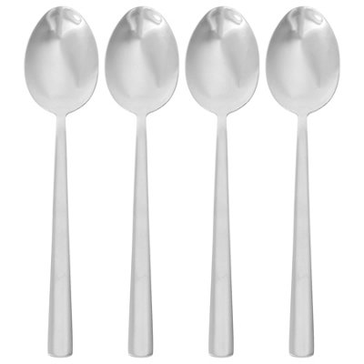 B&Q -  Tondo 18/0 Stainless Steel Dessert SpoonsSilverPack Of 48