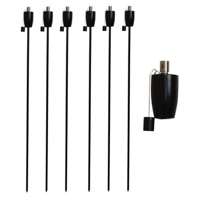Harbour Housewares - 6x Garden Flame Torches - Metal Barrel Design - Image 4