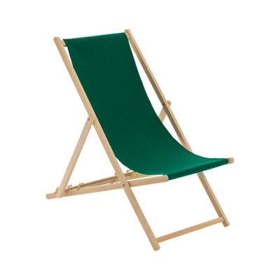 Harbour Housewares Folding Wooden Deck ChairGreen from B&Q