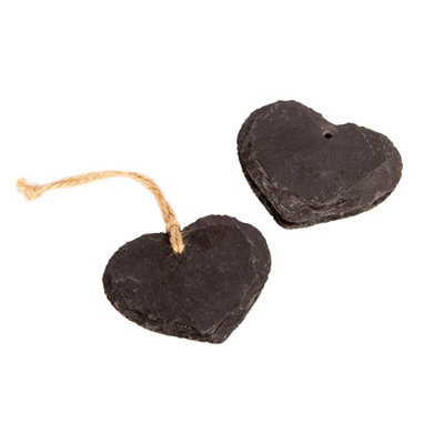 Nicola Spring Unisex Grey Slate Heart Hanging Tags - 7 X 5.5Cm - Natural - Pack Of 3 In | Size: 7 X 5.5 Cm - Image 3