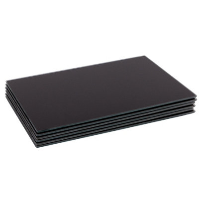 Harbour Housewares 6X Glass Placemats40 X 30CmBlackDining Table Place Mats Tabletop Protector For Kitchen Worktops from B&Q