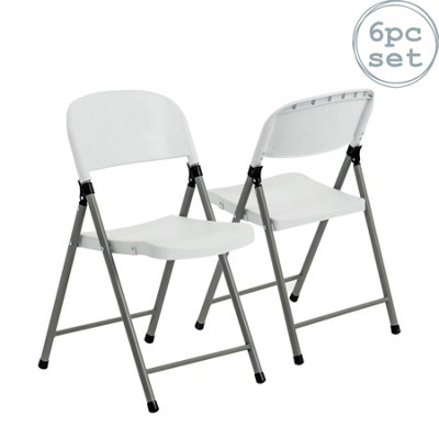 Harbour Housewares Folding Trestle ChairsWhitePack Of 6 from B&Q