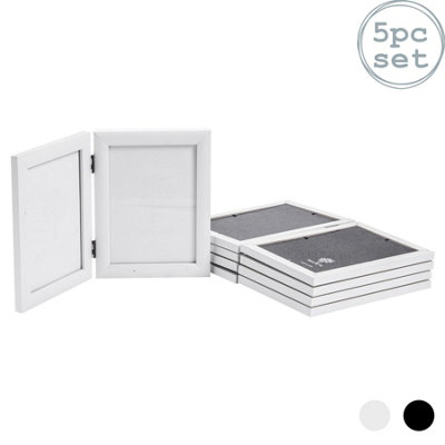 Nicola Spring Folding 2 Photo Frames5 X 7"WhitePack Of 5Small Freestanding Picture Frame Portrait Photo Poster Display from B&Q