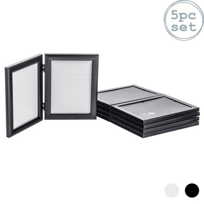 Nicola Spring Folding 2 Photo Frames5 X 7"BlackPack Of 5Small Freestanding Picture Frame Portrait Photo Poster Display from B&Q