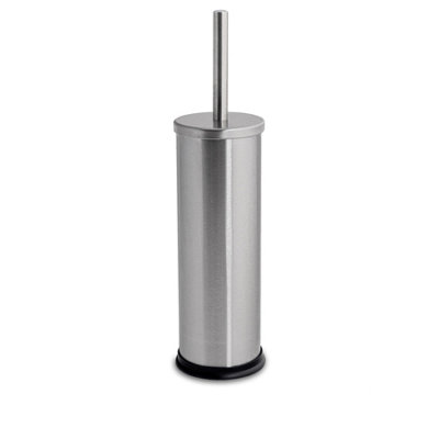 Harbour Housewares Brushed Toilet Brush And HolderRound Brush With Non Slip Base Rust Resistant Toilet Cleaning Brush Set from B&Q