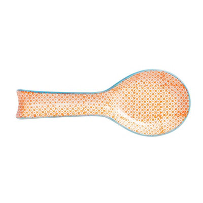 Nicola Spring Hand-Printed Kitchen Spoon Rest26.5CmOrange from B&Q
