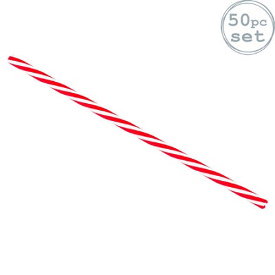 Rink Drink Reusable Plastic Drinking Straws23CmRed StripePack Of 50 from B&Q