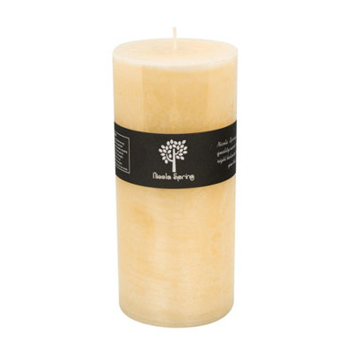 Nicola Spring Round Vanilla Pillar Candle140 HoursCream from B&Q