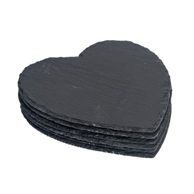 Argon Tableware Heart Slate Placemats - - Pack Of 6 25Cm