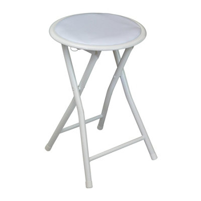 Harbour Housewares White Padded Folding Stool